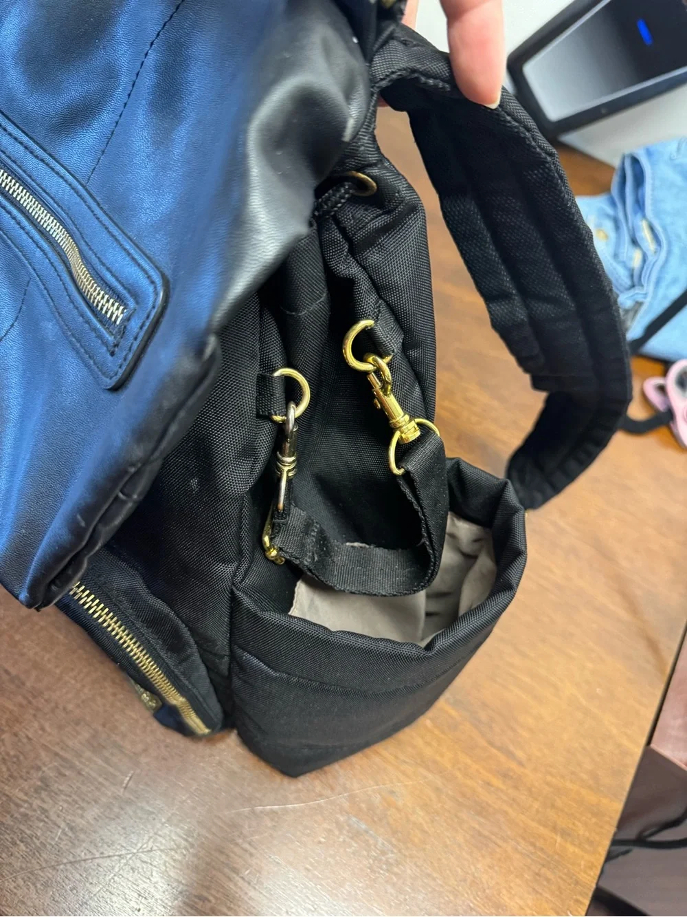 Skip Hop Black and gold Diaper Backpack Tote